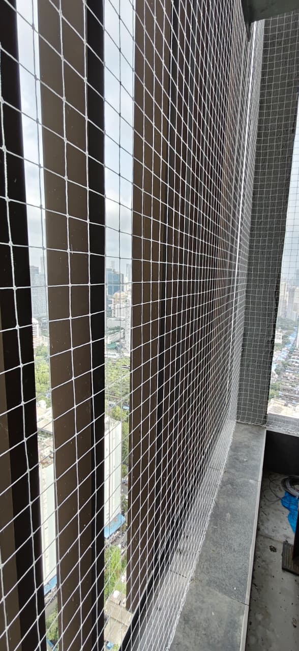 Balcony bird net installation